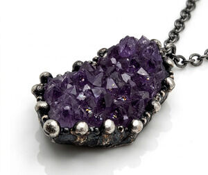 Genuine Amethyst Geode Necklace